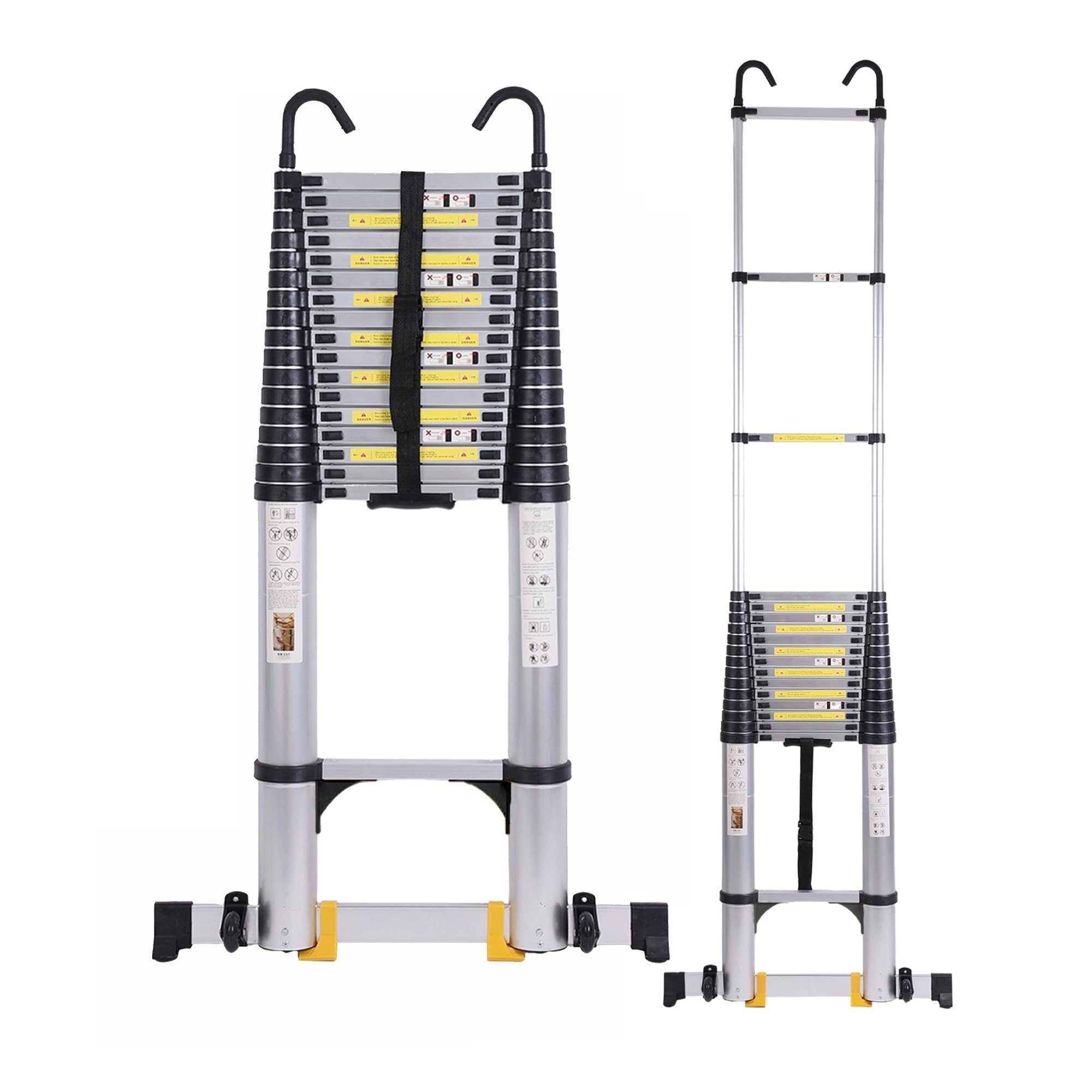 26.2 ft. Portable Aluminum Extension Ladder with Hook and Mobility Wheels, 330 lbs. Load Capacity Type IA Duty Rating